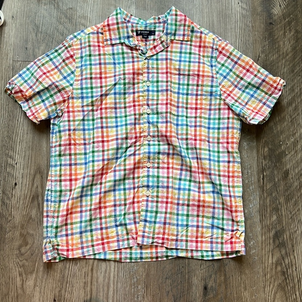 Men’s Rainbow Plaid Camp Shirt